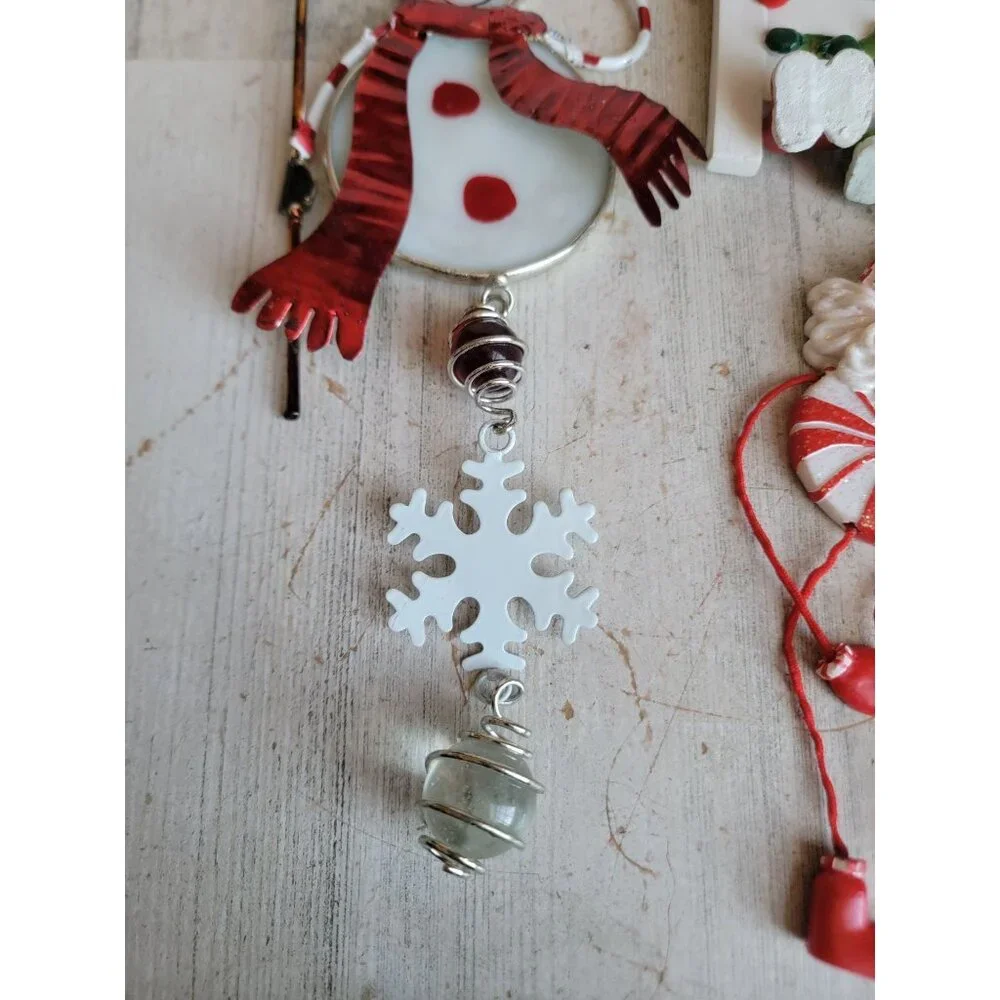 Snowman snowflake dangle‎ feet variety ornament Xmas set unique